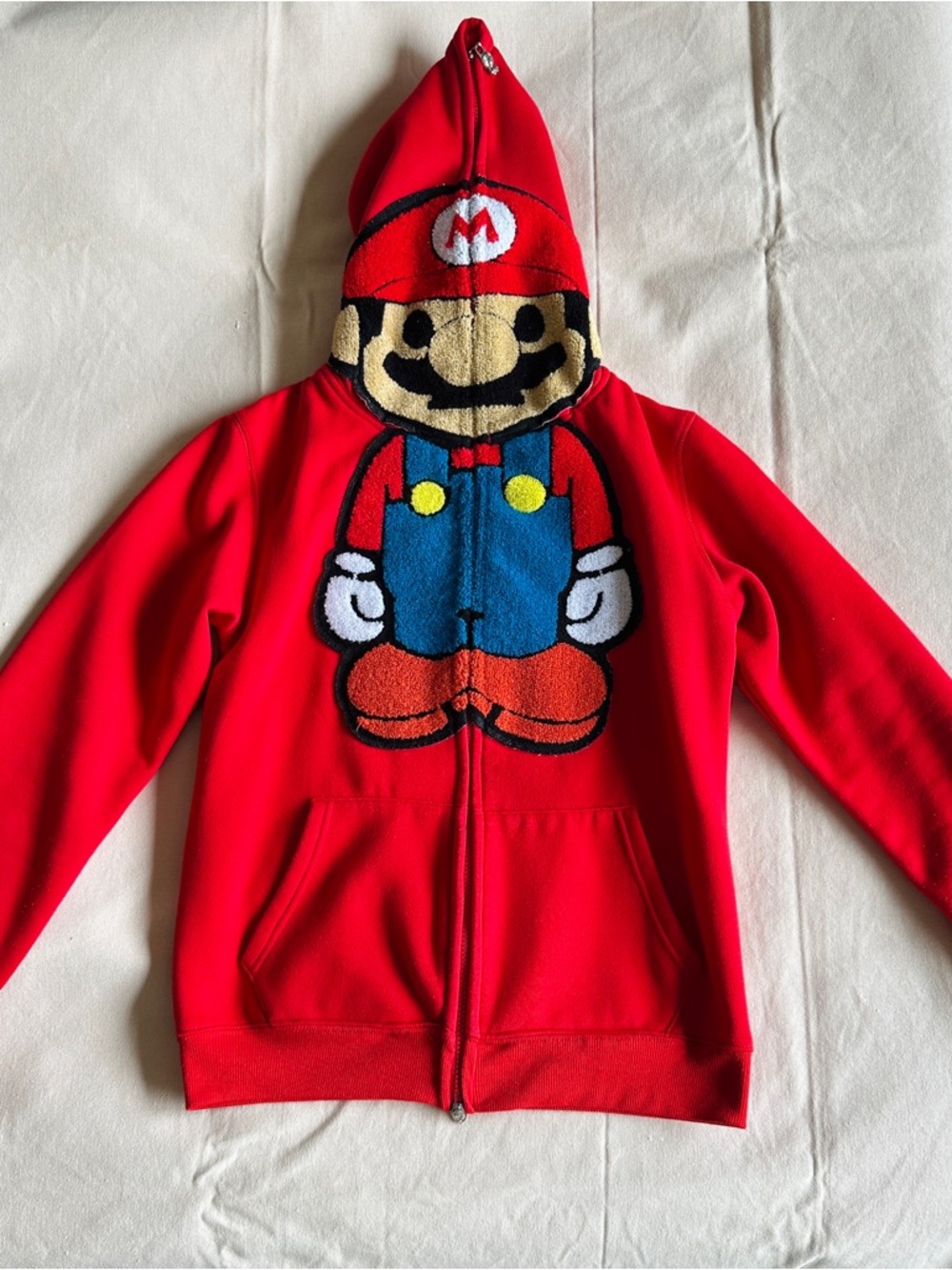 BAPE Red Super Mario-Inspired Zip Hoodie